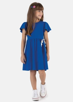 Malwee Kids - Vestido Rodado com Laço Azul Royal - MALWEE KIDS
