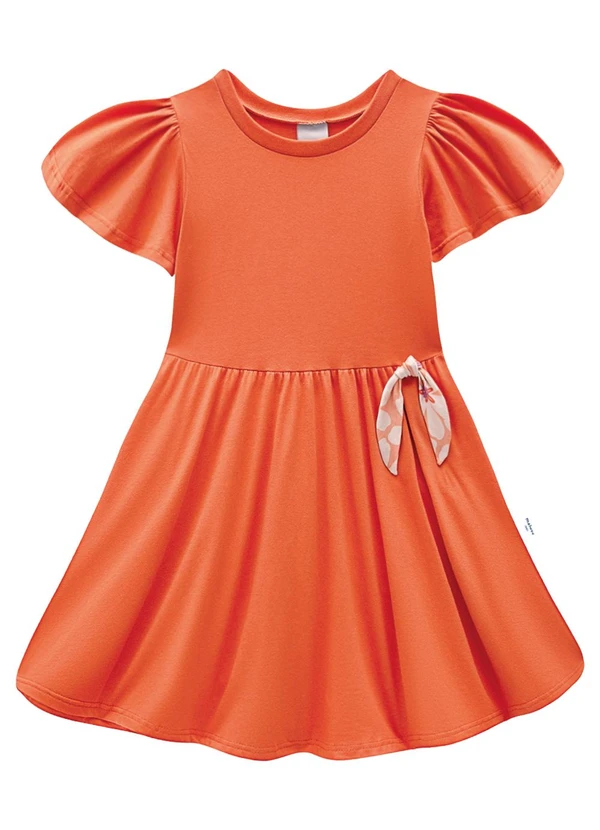 Malwee Kids - Vestido Rodado com Laço Laranja