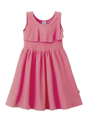 Malwee Kids - Vestido Rodado em Malha Trabalhada Rosa - MALWEE KIDS