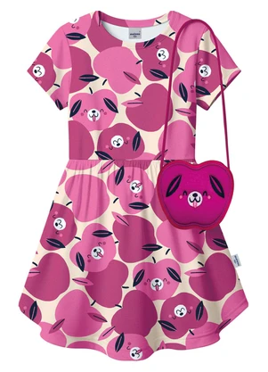 Malwee Kids - Vestido Rodado Maçãs Rosa Escuro - MALWEE KIDS