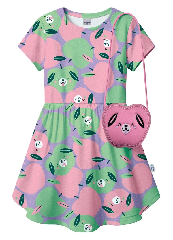 Malwee Kids - Vestido Rodado Maçãs Verde 2
