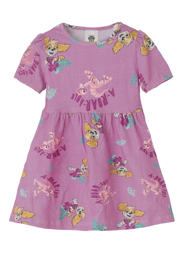 Malwee Kids - Vestido Rodado Skye Patrulha Canina® Rosa Malva