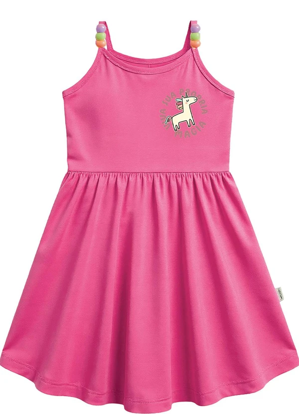 Malwee Kids - Vestido Rodado Viva Sua Própria Magia Rosa