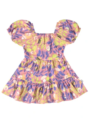 Malwee Kids - Vestido Rosa Abelhinhas Marias - MALWEE KIDS