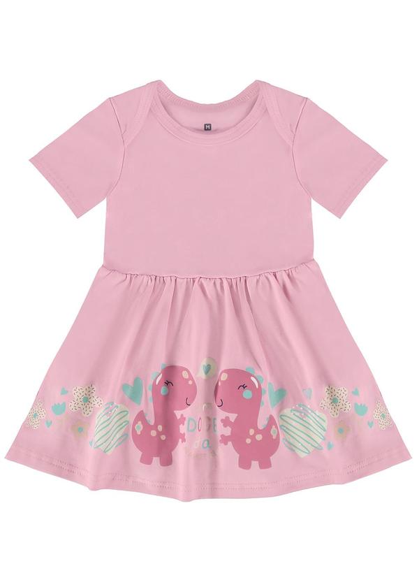 Malwee Kids - Vestido Rosa Claro Body Dino com Glitter 2