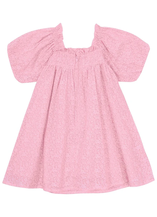 Carinhoso - Vestido Rosa Claro Godê em Devorê Menina 2