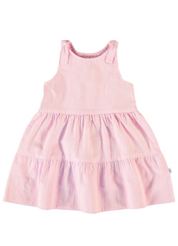 Malwee Kids - Vestido Rosa Claro Listrado Evasê em Anarruga 2