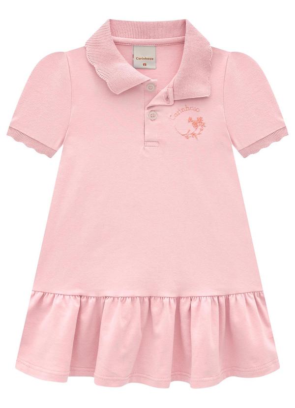 Carinhoso - Vestido Rosa Claro Polo Evasê