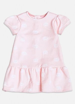 Momi - Vestido Rosa com Estampa de Urso Rosa - MOMI