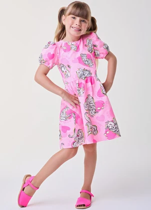 Bimbi - Vestido Rosa das Princesas Rosa - BIMBI