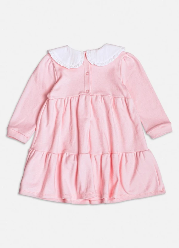 Momi - Vestido Rosa de Gola com Babadinho Rosa 3