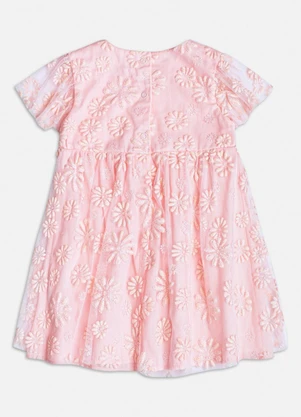 Momi - Vestido Rosa de Tule Floral Bordado Rosa - MOMI