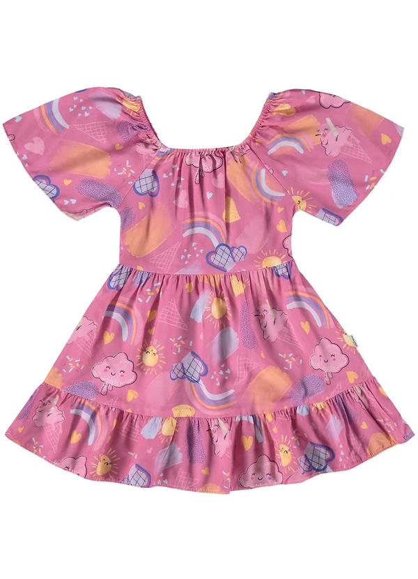 Malwee Kids - Vestido Rosa Escuro Arco-Íris Marias 2