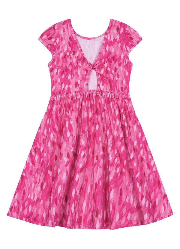 Carinhoso - Vestido Rosa Escuro Godê Abstrato 2