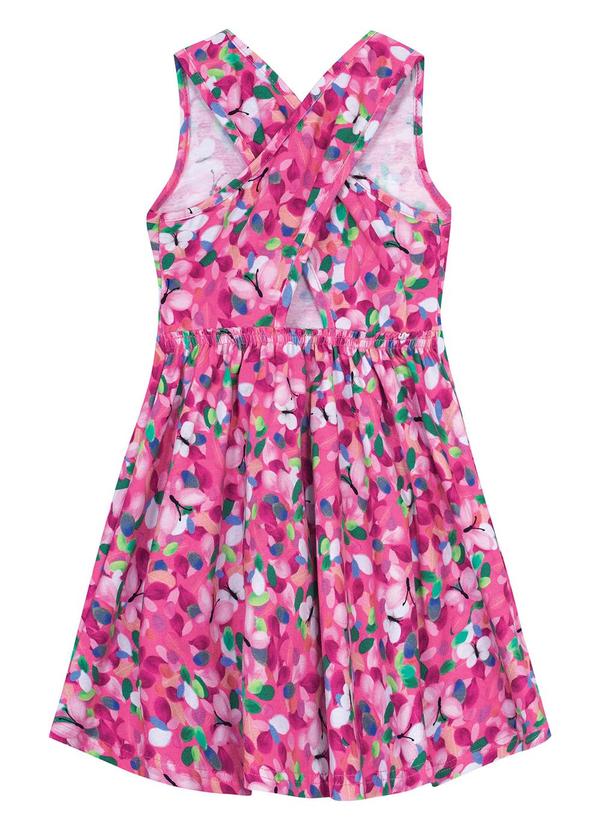 Carinhoso - Vestido Rosa Escuro Godê Floral Menina 2