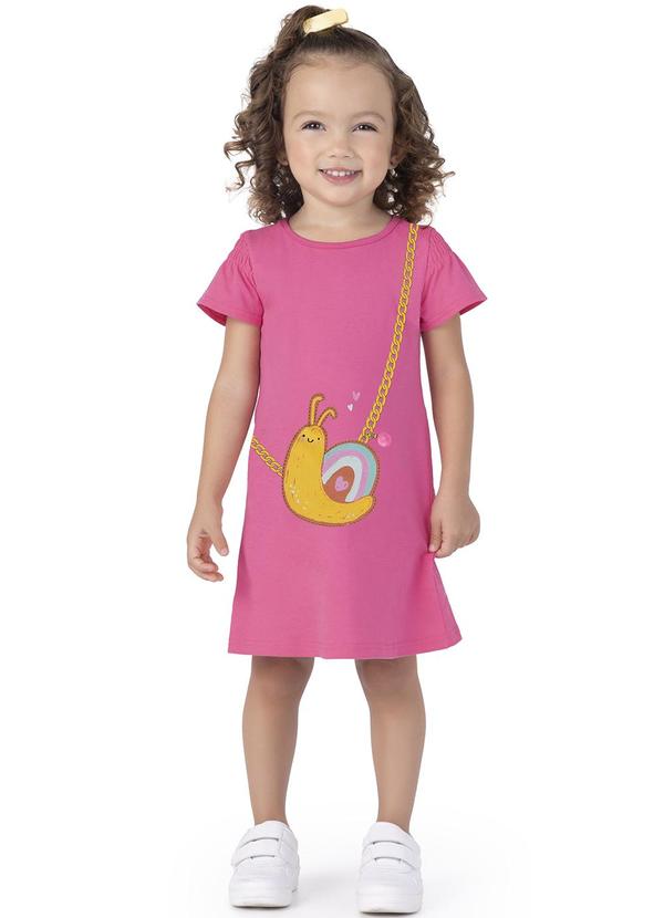 Malwee Kids - Vestido Rosa Escuro T-Shirt Caracol