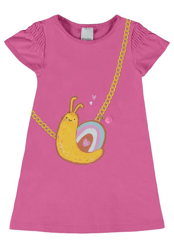 Malwee Kids - Vestido Rosa Escuro T-Shirt Caracol 2
