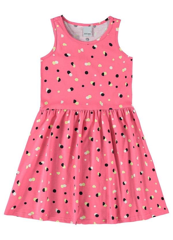 Malwee Kids - Vestido Rosa Evasê Geométrico