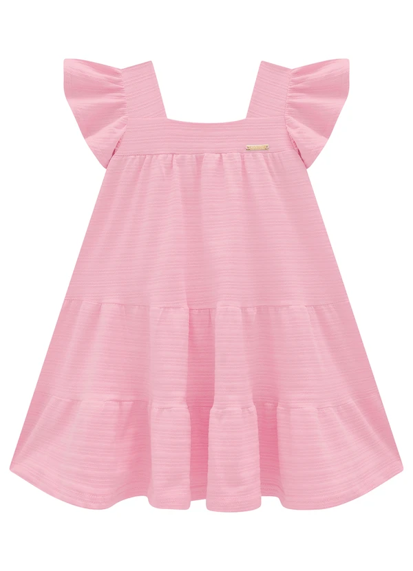 Carinhoso - Vestido Rosa Evasê Texturizado 2