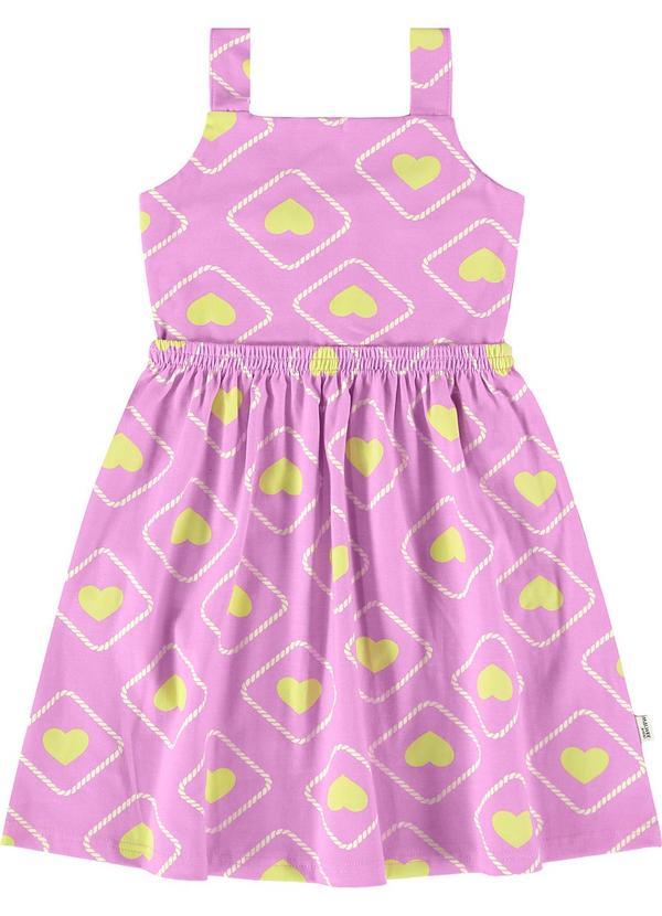 Malwee Kids - Vestido Rosa Godê Corações