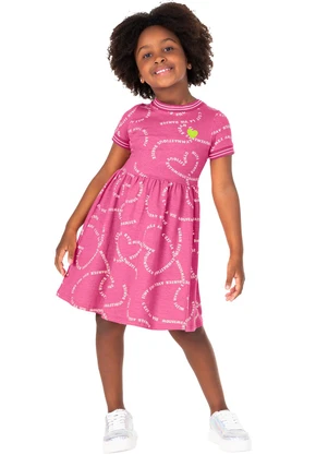 Malwee Kids - Vestido Rosa Godê Corações - MALWEE KIDS