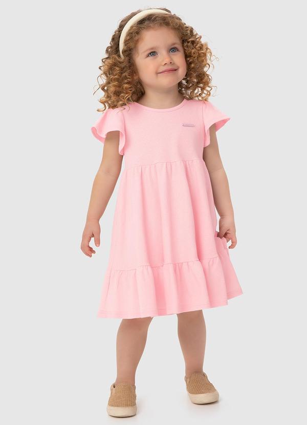 Carinhoso - Vestido Rosa Godê em Malha Texturizada