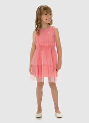 Carinhoso - Vestido Rosa Godê em Tule - CARINHOSO