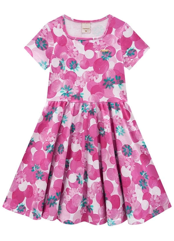 Carinhoso - Vestido Rosa Godê Floral