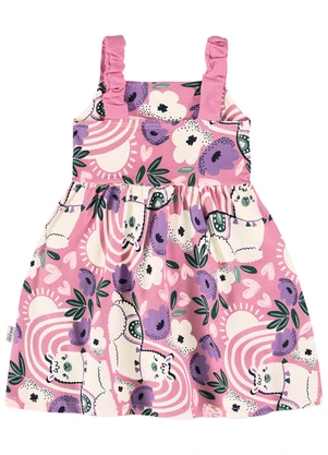Malwee Kids - Vestido Rosa Godê Lhamas Menina - MALWEE KIDS