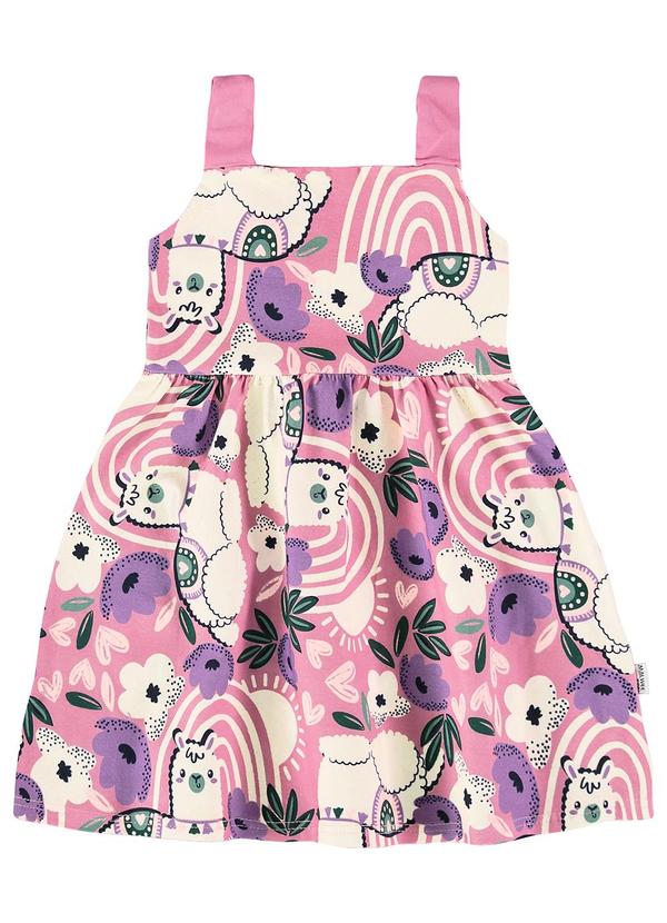 Malwee Kids - Vestido Rosa Godê Lhamas Menina