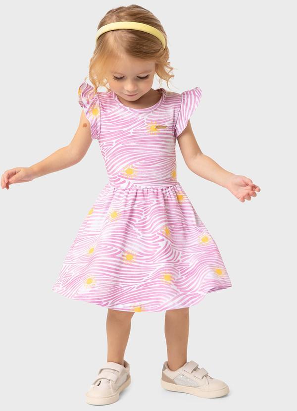 Carinhoso - Vestido Rosa Godê Sol com Metalizado