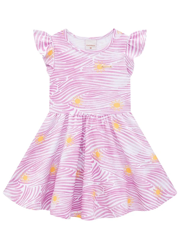 Carinhoso - Vestido Rosa Godê Sol com Metalizado 2