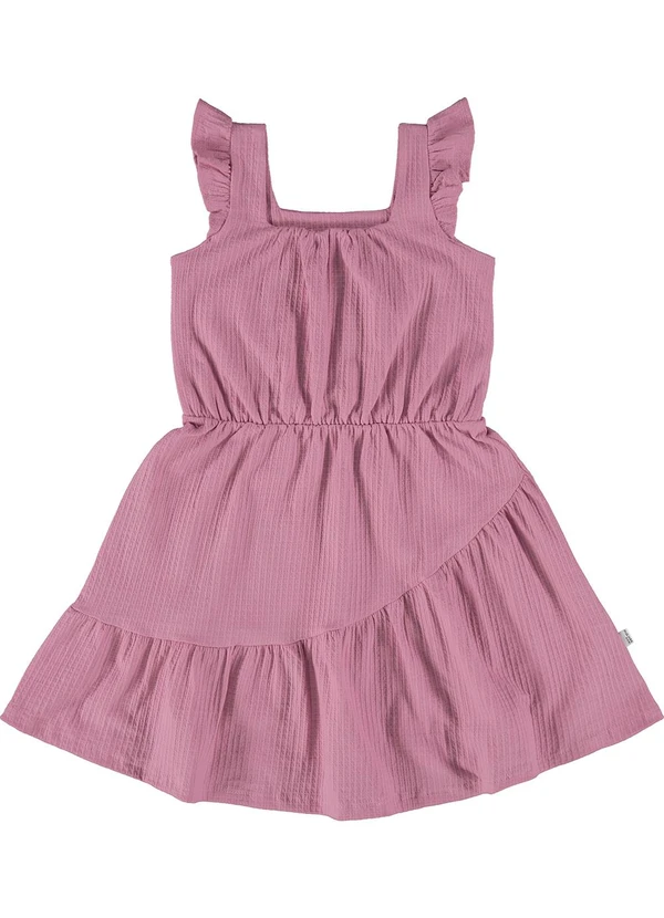 Malwee Kids - Vestido Rosa Godê Texturizada