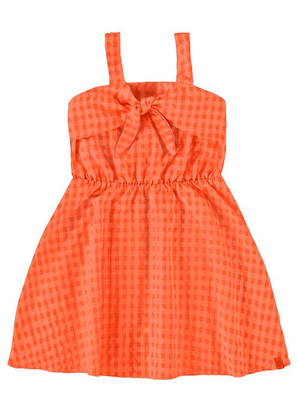 Malwee Kids - Vestido Laranja Godê Vichy em Anarruga