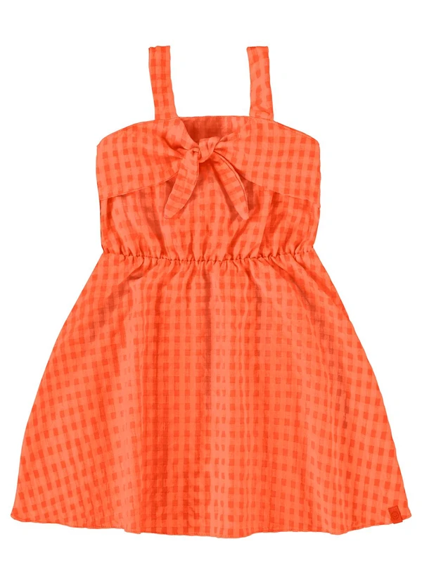 Malwee Kids - Vestido Laranja Godê Vichy em Anarruga