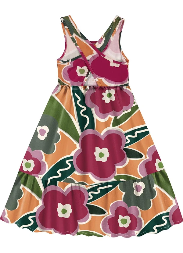 Malwee Kids - Vestido Rosa Magenta Mídi Floral 3