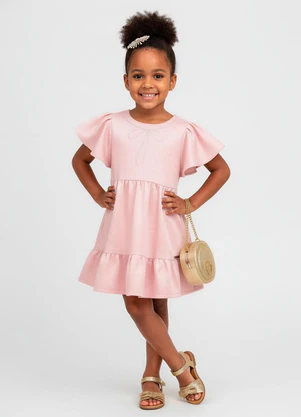 Carinhoso - Vestido Rosa Marias em Lurex - CARINHOSO