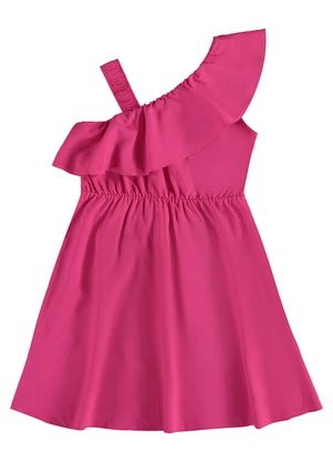 Malwee Kids - Vestido Rosa Tropical Curto Assimétrico - MALWEE KIDS