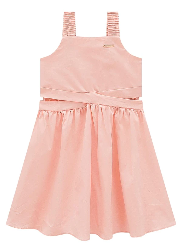 Carinhoso - Vestido Rosê Curto com Transpasse