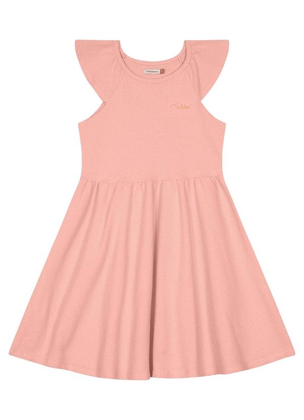Carinhoso - Vestido Rosê Evasê com Bordado Menina
