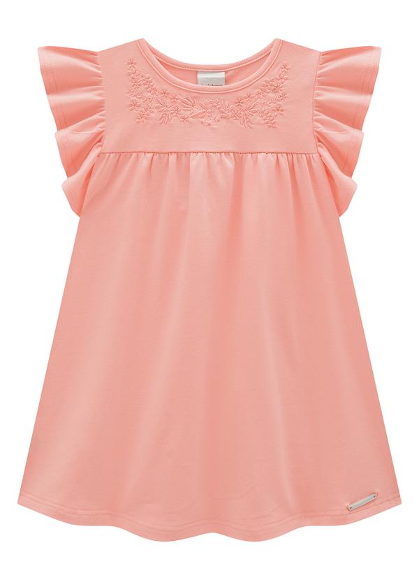 Carinhoso - Vestido Rosê Evasê com Bordado