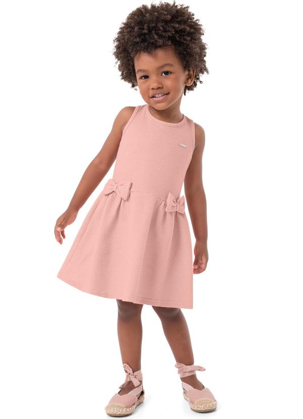 Carinhoso - Vestido Rosê Godê com Laço Menina