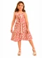 Duduka - Vestido Infantil Rotativo Estampa Folhas  Bege - variação: Bege