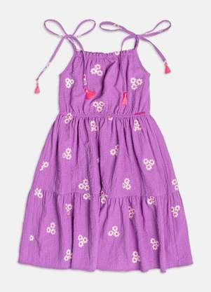 Momi - Vestido Roxo Anarrugado Floral - MOMI
