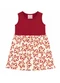 Duduka - Vestido Bebê Estampa com Fita na Cintura  Bege - variação: Vermelho