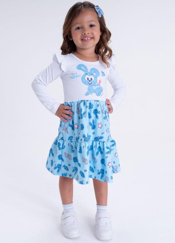 Lollix - Vestido Sansão Branco e Azul