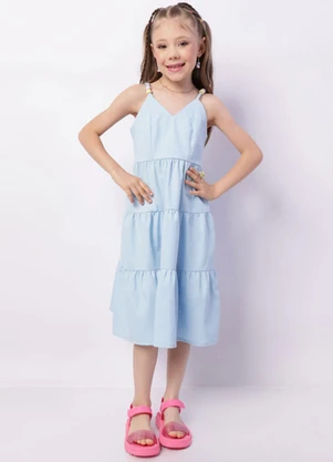 Torra - Vestido Sarja Infantil Curto Três Marias Azul - TORRA