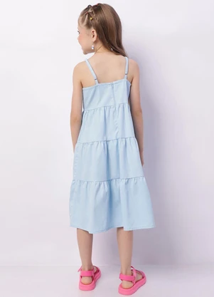 Torra - Vestido Sarja Infantil Curto Três Marias Azul - TORRA