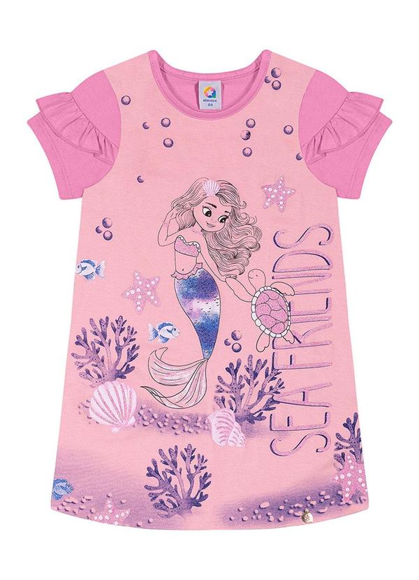 Alenice - Vestido Sea Friends Sereia Menina Rosa