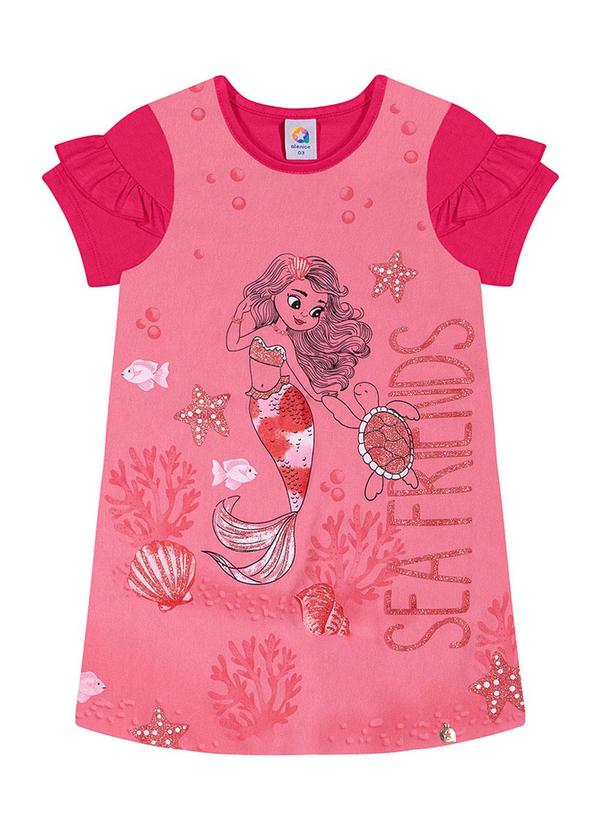 Alenice - Vestido Sea Friends Sereia Menina Rosa